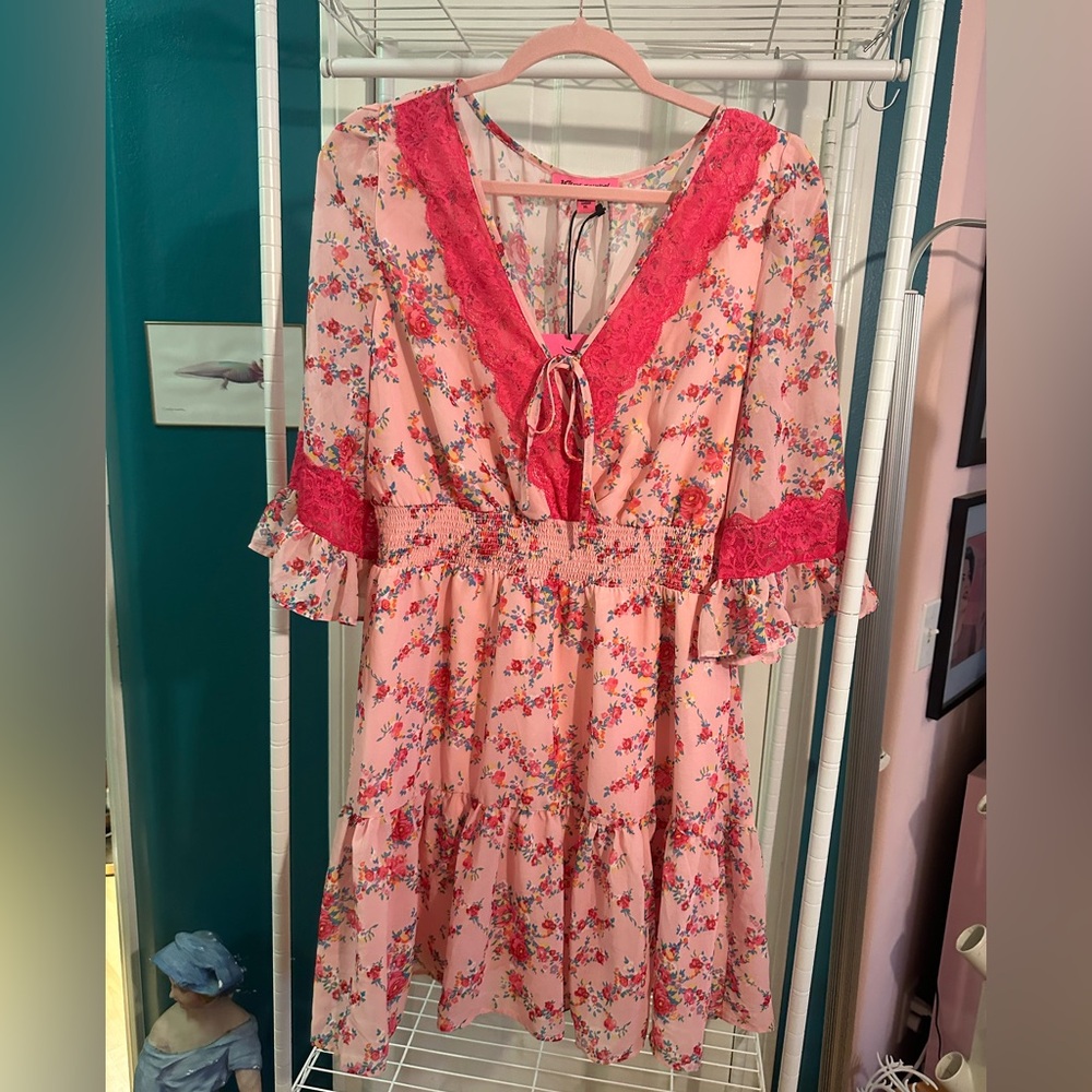 Betsey Johnson Pink Floral Dress - New with Tags
